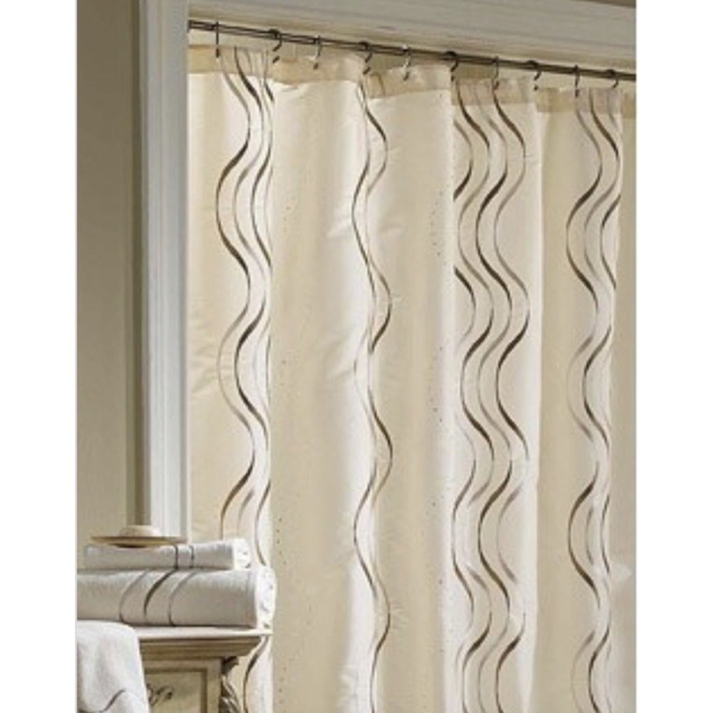Croscill Home Shower Curtain Dante Champagne Luxury 72" W x 75" L Polyester New